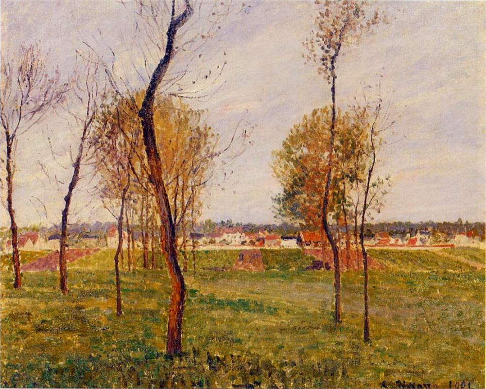 A Meadow in Moret - Camille Pissarro Paintings
